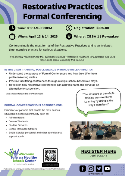 Facilitating Formal Conferencing WISH Center 2025-2026